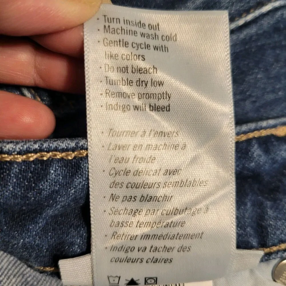 Paige Harper Women's Wide Leg Blue Denim Jeans Low Rise Size 29